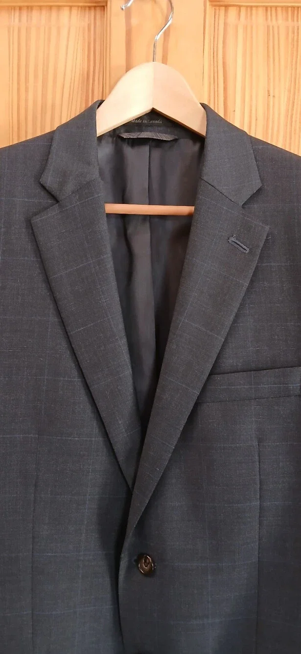 Blue Lauren Ralph Lauren Mens 42R Canada Made Blazer Suit Jacket Wool Two Button